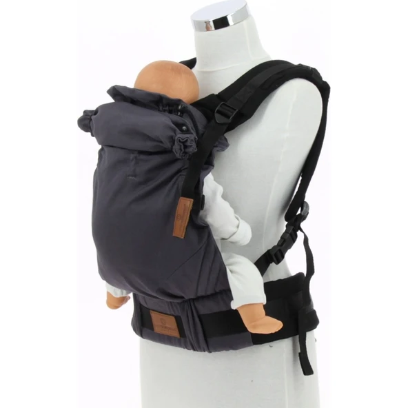 New Age Bebekle Büyüyen %100 Pamuklu Ergonomik Bebek Kanguru (0-4 Yaş) - ANTRASİT - Resim 4