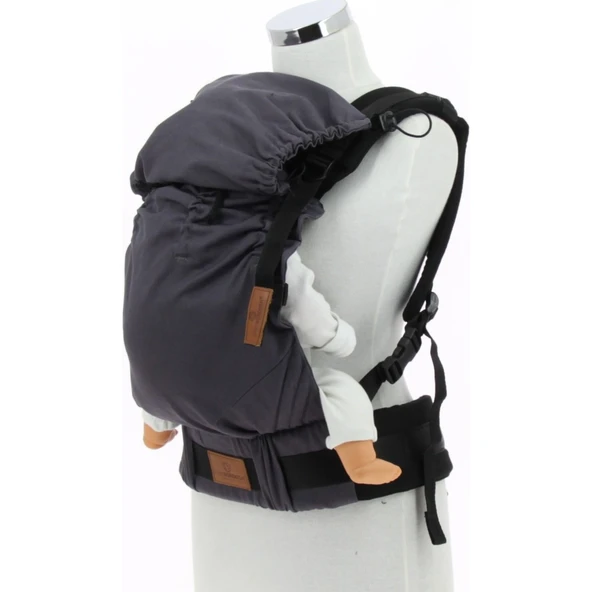 New Age Bebekle Büyüyen %100 Pamuklu Ergonomik Bebek Kanguru (0-4 Yaş) - ANTRASİT - Resim 5