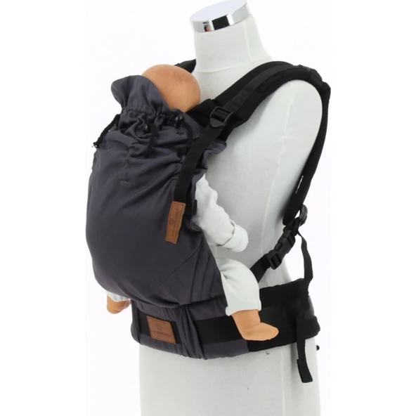 New Age Bebekle Büyüyen %100 Pamuklu Ergonomik Bebek Kanguru (0-4 Yaş) - ANTRASİT - Resim 6