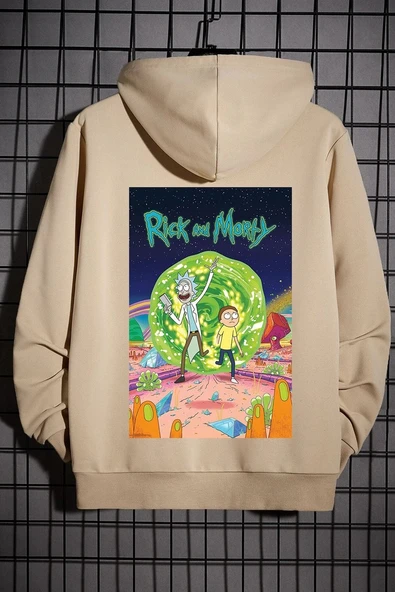 Unisex Rick and Morty Baskılı Sweatshirt - Resim 5