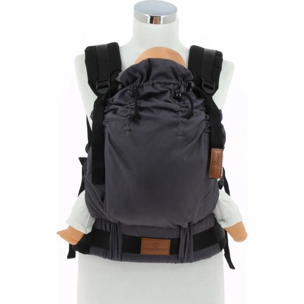 New Age Bebekle Büyüyen %100 Pamuklu Ergonomik Bebek Kanguru (0-4 Yaş) - ANTRASİT - Resim 3