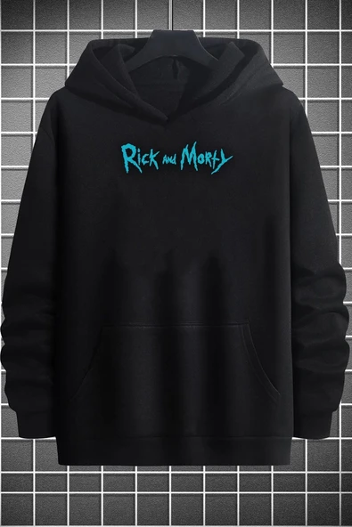 Unisex Rick and Morty Baskılı Sweatshirt - Resim 4