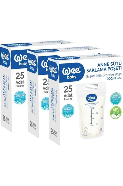 WEE BABY Anne Sütü Saklama Poşeti 3'lü ürün görseli