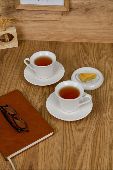 Farika Porselen Nükte 4 Parça 2 Kişilik Porselen Çay Fincan Takımı - 3