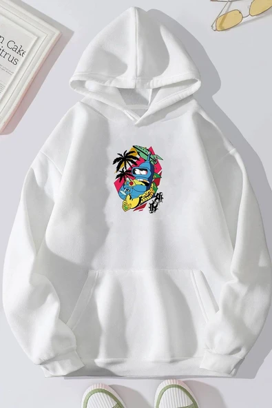 Unisex Crazy Banana Baskılı Sweatshirt - 7