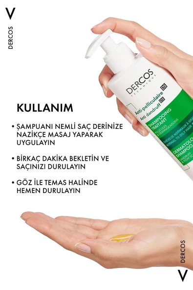 Dercos Anti Dandruff Kepek Karşıtı Şampuan 390 ml - Normal Ve Yağlı Saçlar - 8
