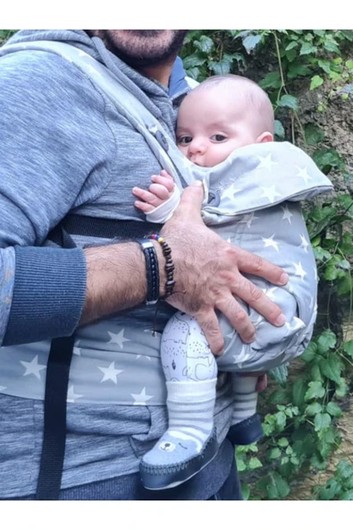 Her Yöne Kanguru Ergonomik Kanguru Bebek Kangurusu 4 Yönlü Gri - 6