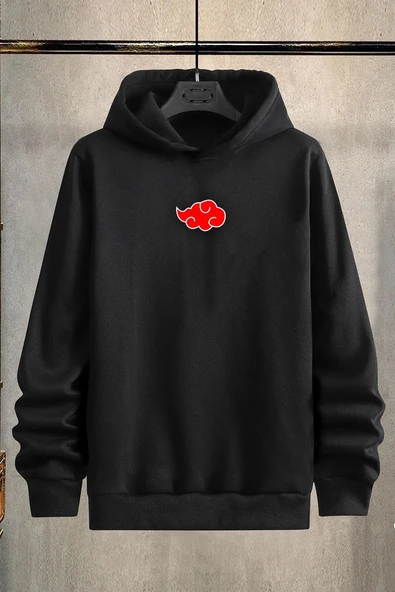 Unisex Ninja Akatsuki Sırt Baskılı Sweatshirt - Resim 7
