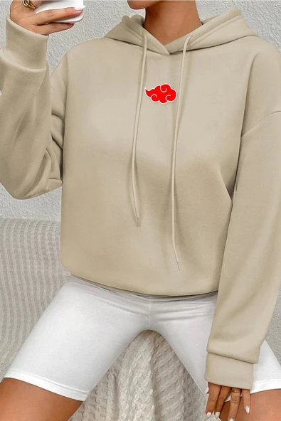 Unisex Ninja Akatsuki Sırt Baskılı Sweatshirt