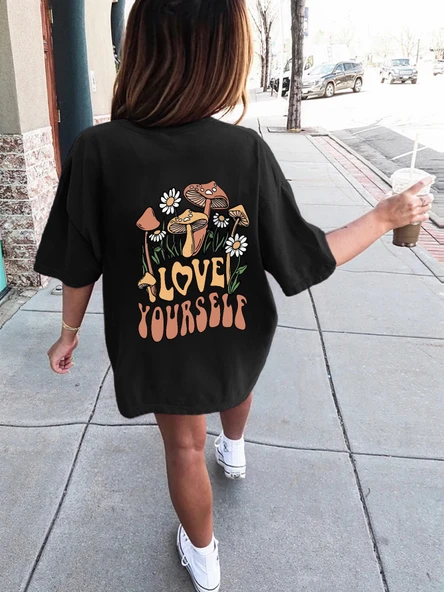 Çocuk Mantar baskılı Pamuklu Tshirt - 2