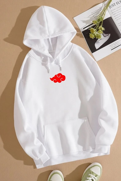 Unisex Ninja Akatsuki Sırt Baskılı Sweatshirt - Resim 3