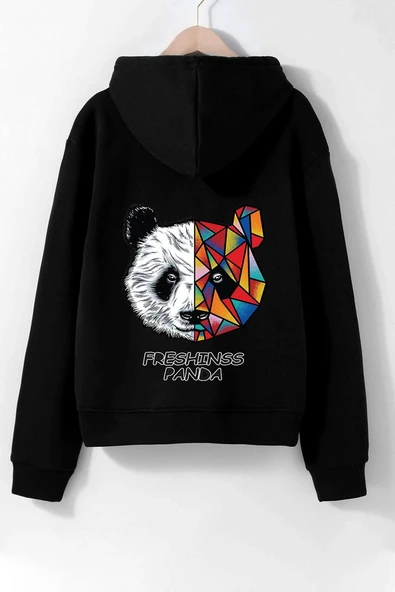 Unisex Panda Sırt Baskılı Sweatshirt - Resim 2