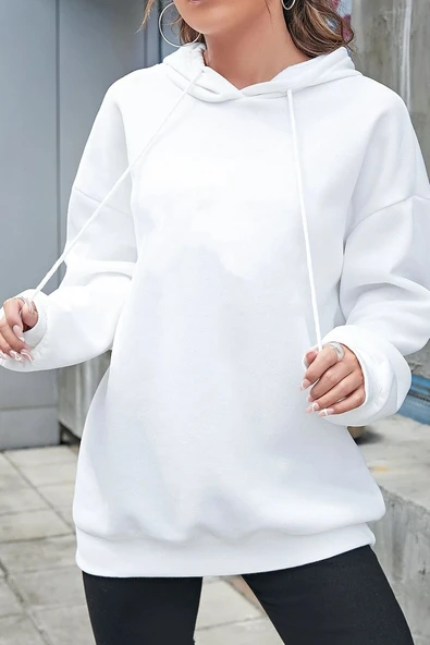 Unisex Panda Sırt Baskılı Sweatshirt - Resim 4