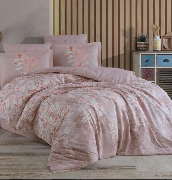 Hobby Çift Kişilik Ranforce Nevresim Takımı Serena Kahve