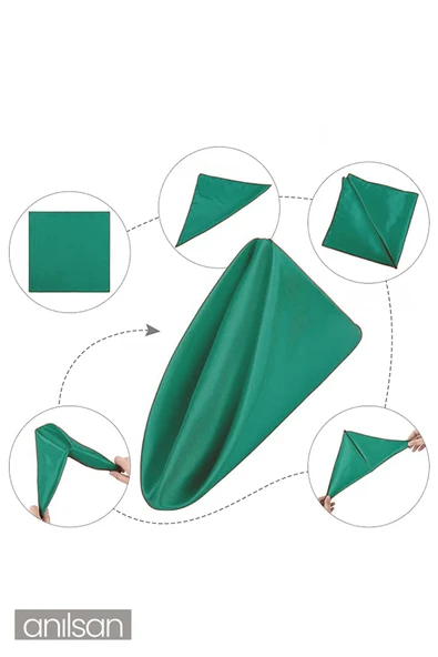 4’lü %100 Pamuk Kumaş Peçete Yeşil 50x50 Cm Mutfak Bezi Sofra Sunum Servis Peçetesi - 2