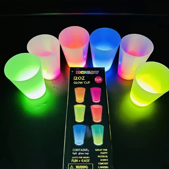 Glow Partisi Bardakları 6 Renk 6 Adet 1.5 Oz 4.5 X 6.5 Cm - 3