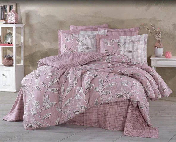 Hobby Çift Kişilik Ranforce Nevresim Takımı Vanessa Pudra