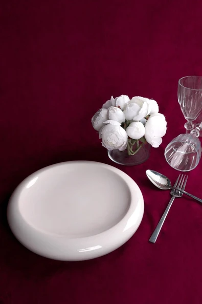 Farika Porselen Meteor Yalın 27cm Porselen Dekoratif Sunum Tabağı - Minimalist ve Şık Tasarım - 2