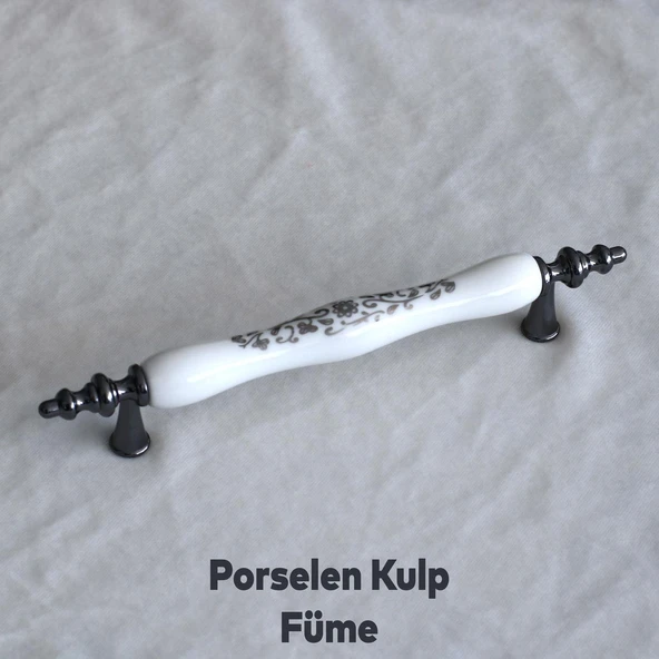 Mobilya Kulp Çekmece Mutfak Kulpları Kulpu Kulbu Dolabı Dolap Porselen Beyaz Füme 128 Mm - Resim 5