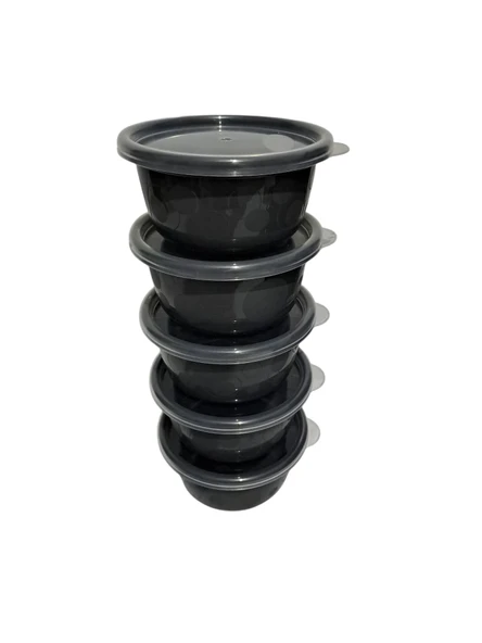 Hobby Life Tick Tock Hava Sızdırmaz Saklama Kabı 5'li Set 5 x 250 ML Antrasit - 2