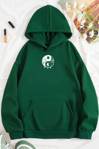 Unisex Yin & Yang Tasarım Sweatshirt - 9