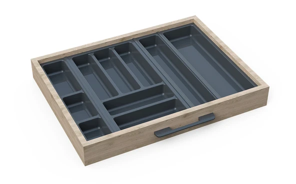 Mutfak Çekmece Içi Düzenleyici, Kaşıklık 64Cm X 48Cm Yanlar Ve Boydan 4Cm Kesilebilir, Antrasit - 2