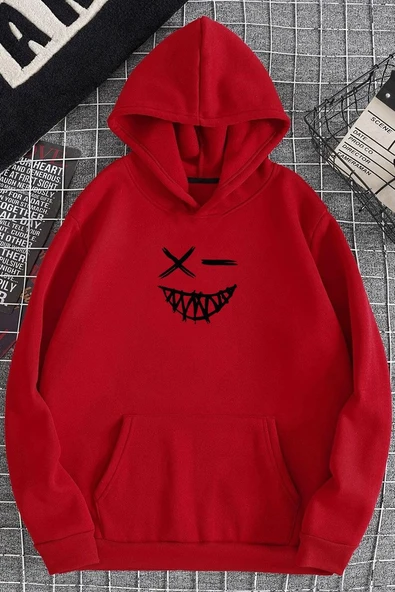 Cartoon Graphic Thermal Lined Drawstring Sweatshirt ürün görseli 1