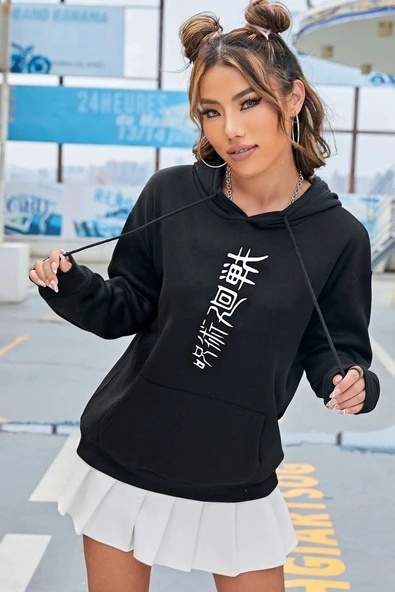 Unisex Jujutsu kaisen Baskılı Sweatshirt - Resim 5