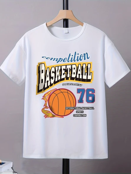BASKET76 Baskılı Pamuklu Tshirt ürün görseli 1