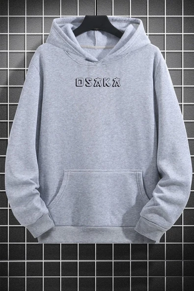 Unisex Osaka Baskılı Kapüşonlu Sweatshirt - Resim 8