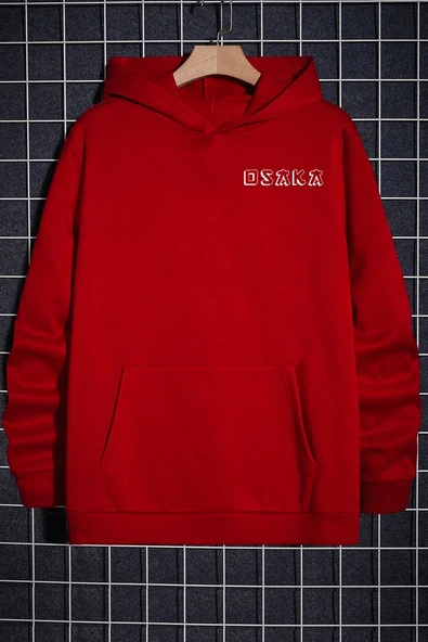 Unisex Osaka Baskılı Kapüşonlu Sweatshirt - Resim 6