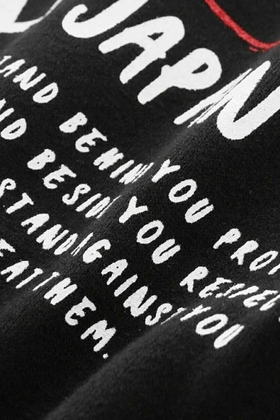 Unisex Osaka Baskılı Kapüşonlu Sweatshirt - Resim 5