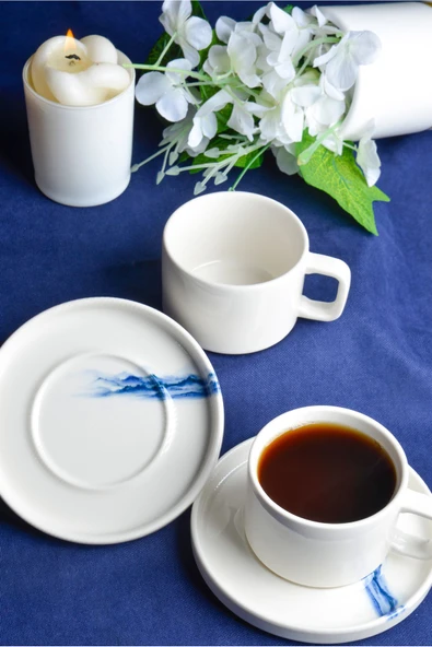 Farika Porselen Toros 4 Parça 2 Kişilik Porselen Çay Fincan Takımı - 2