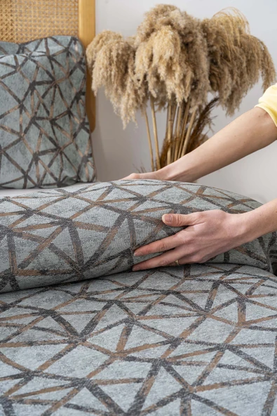 Rivaİstanbul Eliz Yeşil Çift Kişilik Yatak Örtüsü Takımı 4 Parça Uyku & Çeyiz Seti - Resim 5