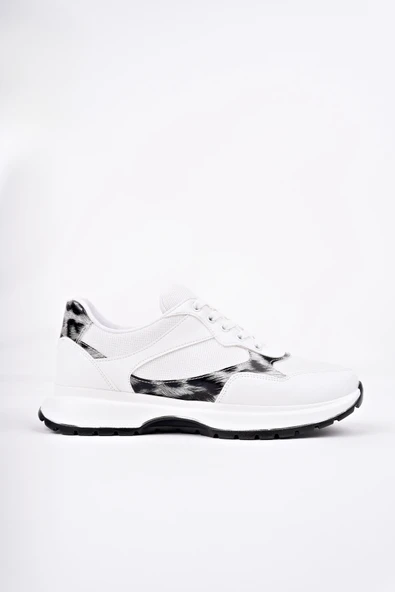 Muggo MELODY Kadın Kalın Taban Günlük Leopar Desenli Bağcıklı Sneaker Spor Ayakkabı - 6