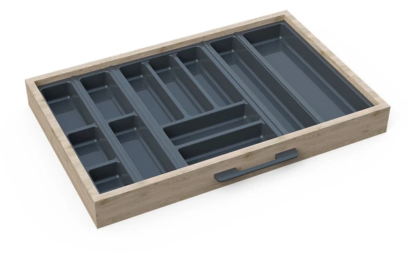 Mutfak Çekmece Içi Düzenleyici, Kaşıklık 74Cm X 48Cm Yanlar Ve Boydan 4Cm Kesilebilir, Antrasit - 2