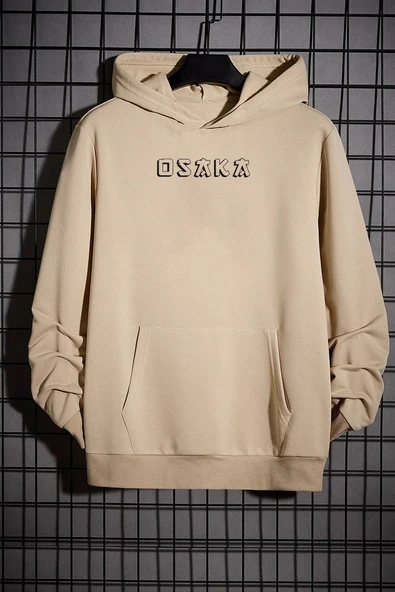 Unisex Osaka Baskılı Kapüşonlu Sweatshirt