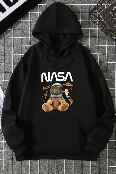 Unisex Nasa Bear Baskılı Sweatshirt - Resim 3