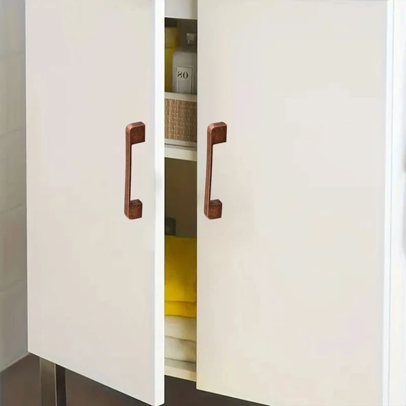 Metal Kulp 96 mm -9.6 cm Mobilya Çekmece Mutfak Dolabı Dolap Kulpları Kulbu Kulpu Antik Bakır - Resim 3