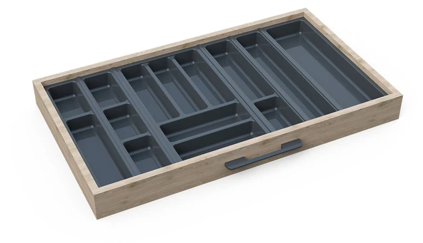 Mutfak Çekmece Içi Düzenleyici, Kaşıklık 84Cm X 48Cm Yanlar Ve Boydan 4Cm Kesilebilir, Antrasit - 2