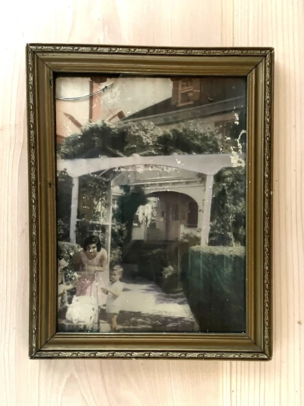 VİNTAGE ÇERÇEVE AHŞAP ÇERÇEVE ANNE VE ÇOCUK TEMALI FOTOĞRAF ÇERÇEVESİ