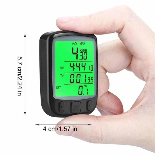TechTic Sunding Bisiklet Km Hız Göstergesi Işıklı Led Ekranlı Kronometre Derece Saat(24 Fonksiyon) - 2