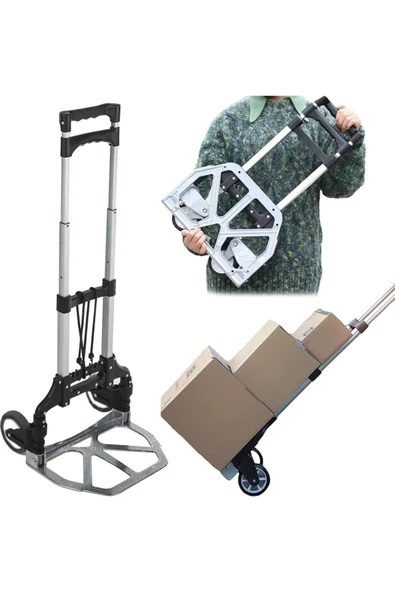 Kılıçaslan Camp Katlanır Portatif Taşıma Aracı Koli  Paket El Arabası80 Kg Kapasiteli Askı Aparatl - Resim 2