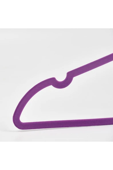 Lorin 20'li Kadife Kaydırmaz Elbise Askısı Mor - Resim 5