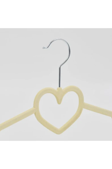 Rem Lorin 5'li Kadife Kaydırmaz Elbise Kıyafet Dolap Askısı Bej K Renk Askı - Resim 5