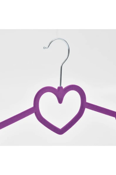 Lorin 20'li Kadife Kaydırmaz Elbise Askısı Mor - Resim 6