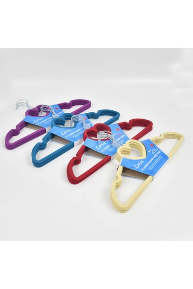 Rem Lorin 5'li Kadife Kaydırmaz Elbise Kıyafet Dolap Askısı Bej K Renk Askı - Resim 7