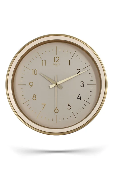 Gold Kasa Krem Çerçeve Duvar Saati 37 cm - 2