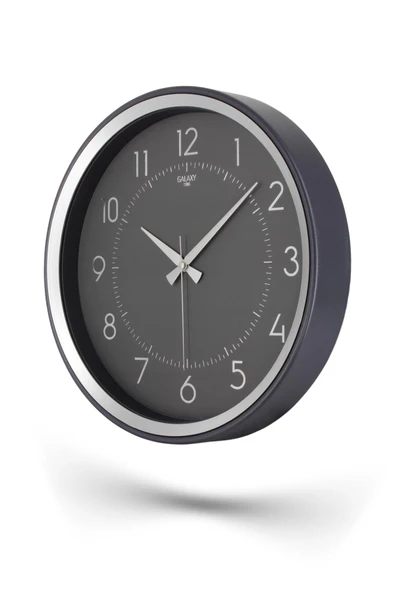 Füme Kasa Gri Çerçeve Duvar Saati 37 cm - 3