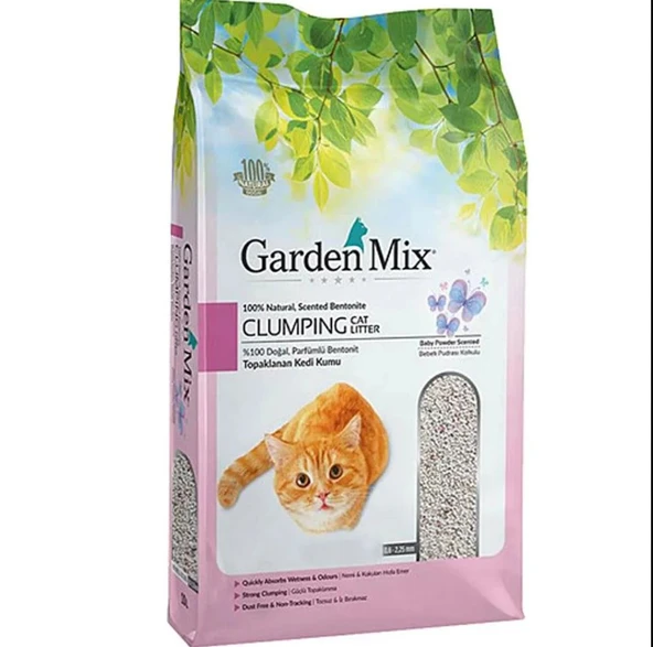 Garden Mix Bentonit Bebek Pudrası Kalın 10L Kedi Kumu